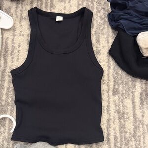 ALO Yoga Black Ribbed Tank Top